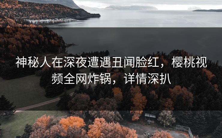 神秘人在深夜遭遇丑闻脸红，樱桃视频全网炸锅，详情深扒