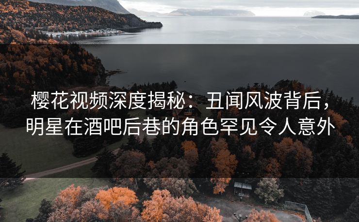樱花视频深度揭秘：丑闻风波背后，明星在酒吧后巷的角色罕见令人意外
